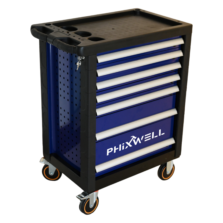 719511 ตู้เครื่องมือ 7 ลิ้นชัก PHIXWELL พร้อมพลาสติกกันกระแทกมุมและแผ่นปิด